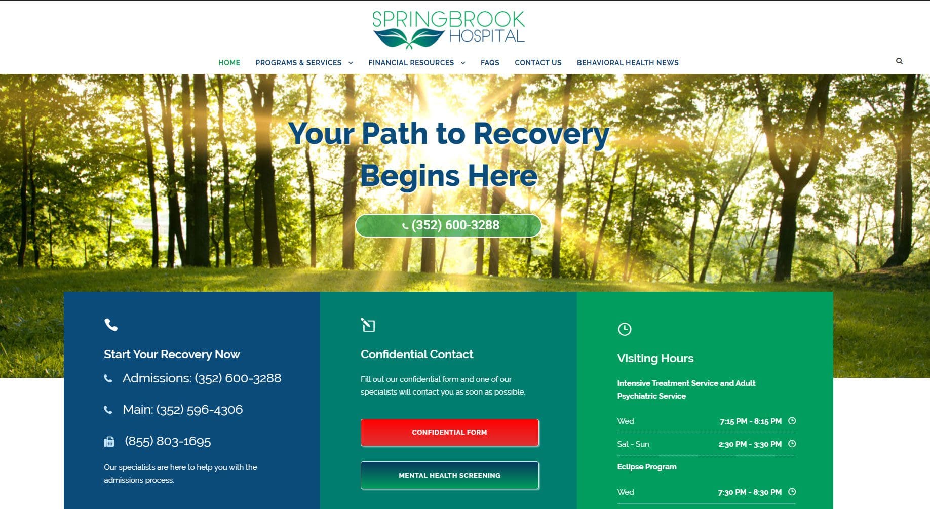 Inpatient Behavioral Health Services in Florida Springbrook Hospital